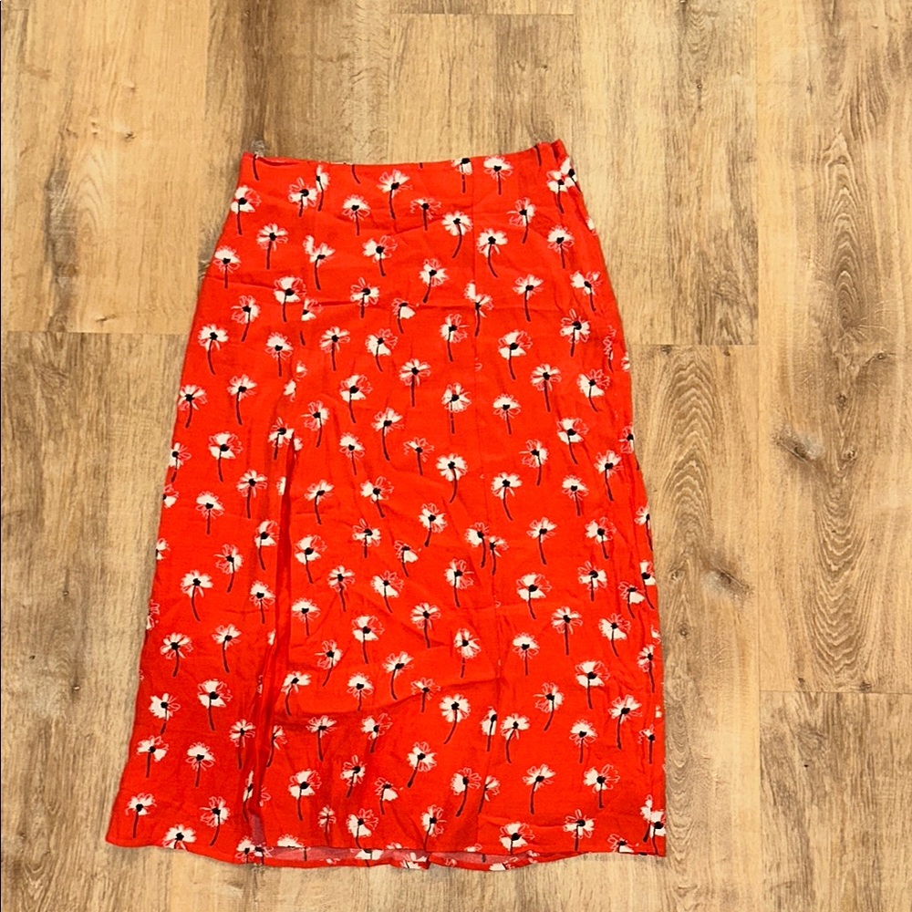 Floral Red Skirt